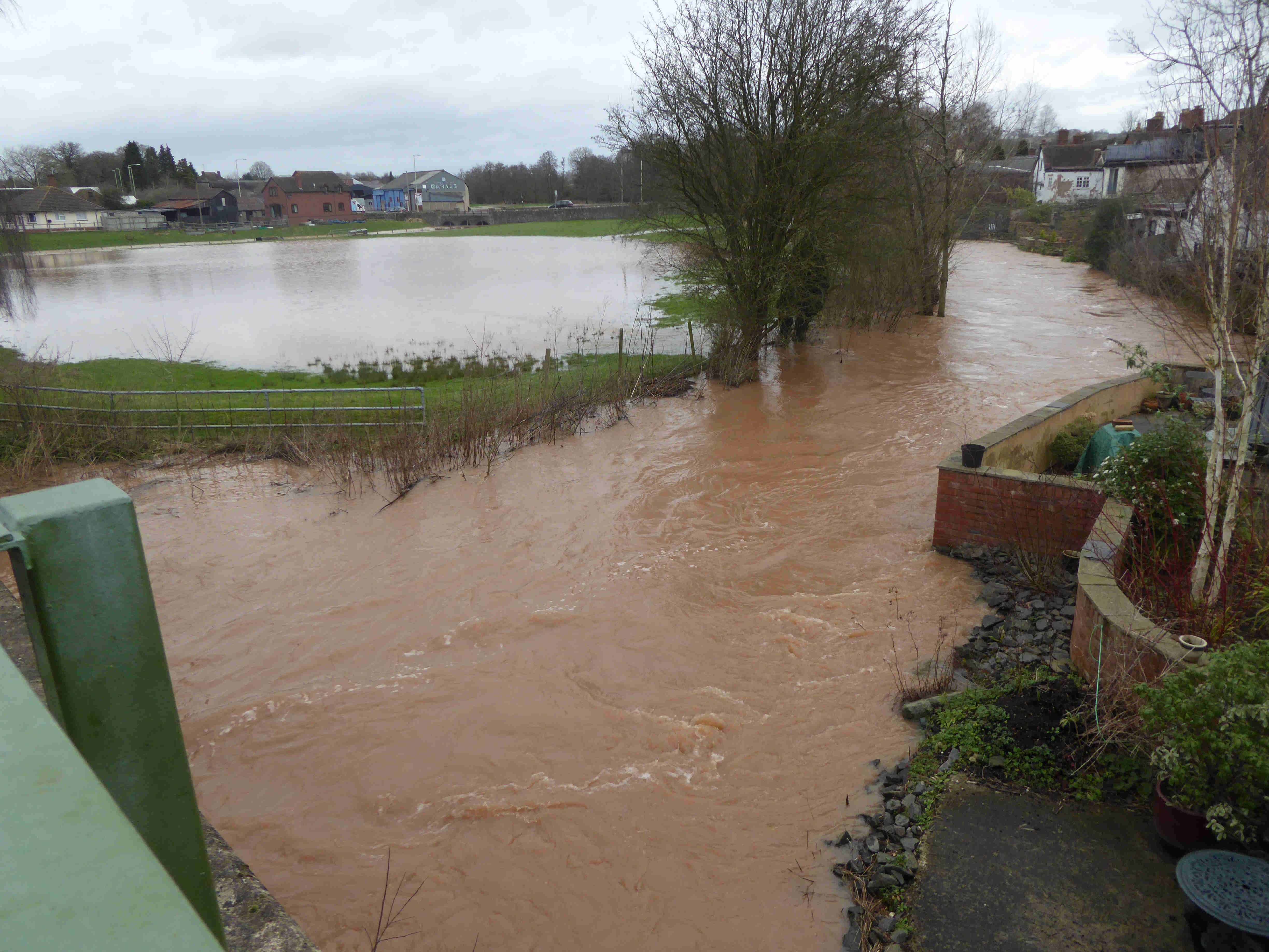 flooding in Ludlow - river Corve Feb 2016